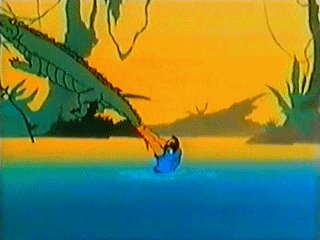 Mr. T spinning a croc by the tail