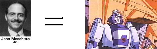 Picture of John Moschitta Jr. and Blurr the Transformer