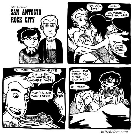 Comic from Mitch Clem's San Antonio Rock City extolling the sexiness of M(r)s. Ray